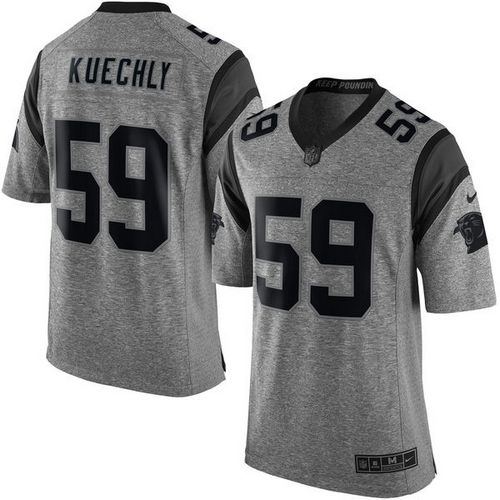Nike Panthers #59 Luke Kuechly Gray Men's Stitched NFL Limited Gridiron Gray Jersey - Click Image to Close